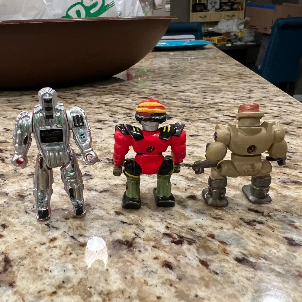 Vintage Galoob Micro Machines Z-Bots Action Figure Lot 3 Mini Robots 90s Toys